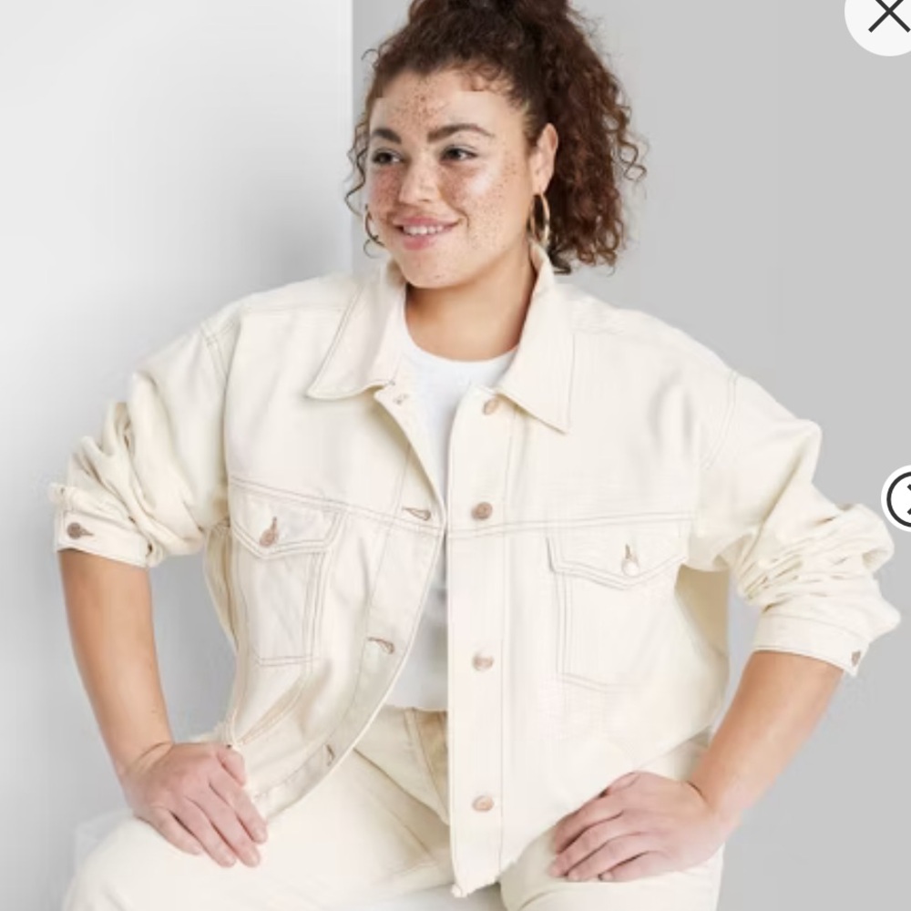 Wild Fable (Target) Cream Jean Jacket Size XL